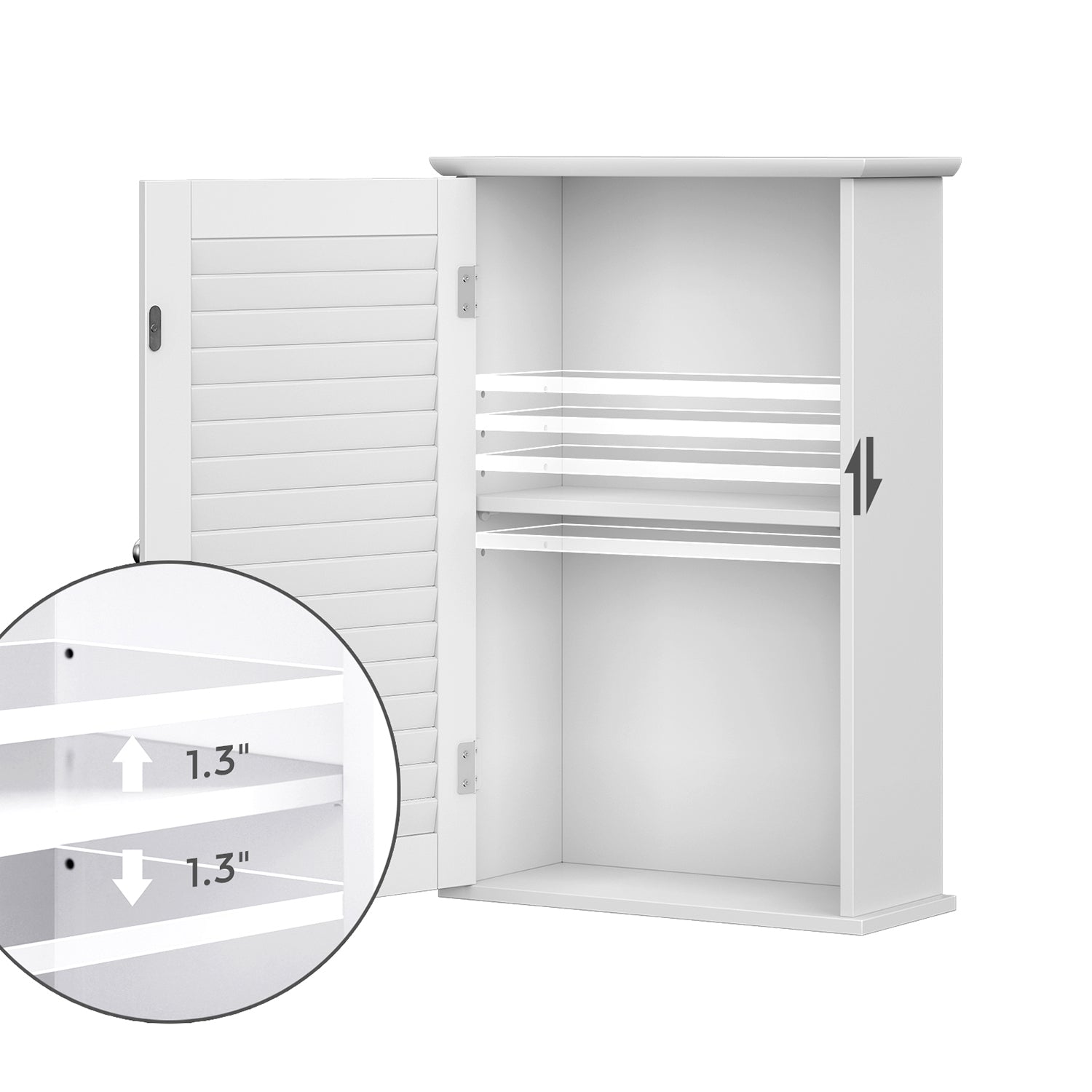 Wall Cabinet - White - Wooden