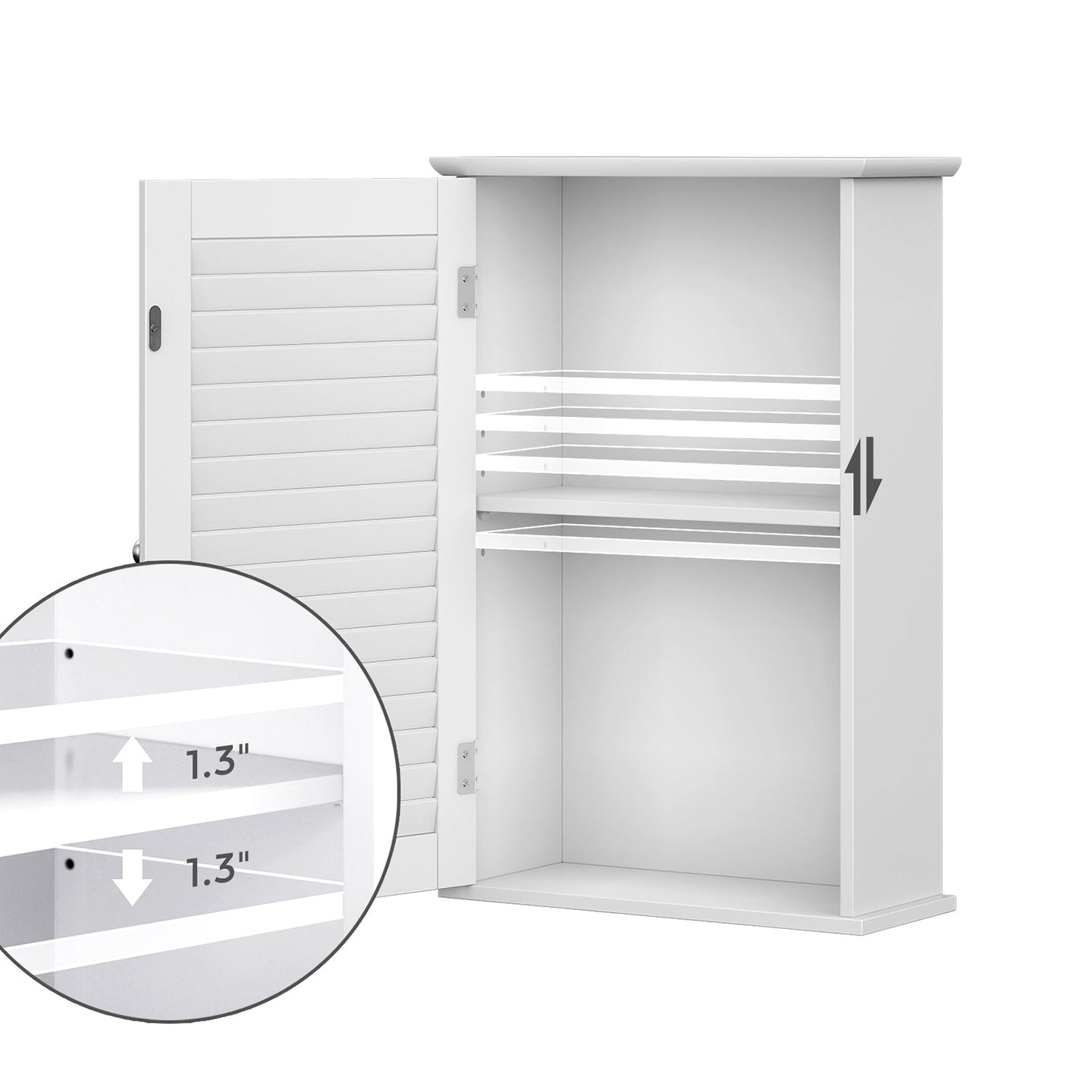 Wall Cabinet - White - Wooden