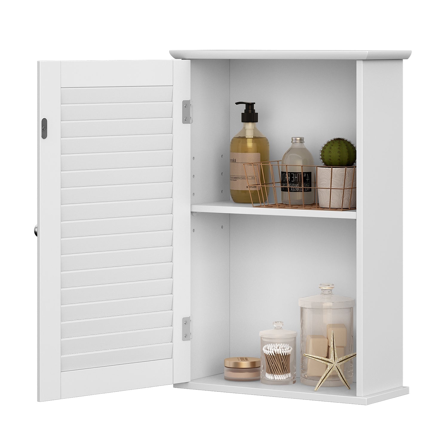 Wall Cabinet - White - Wooden