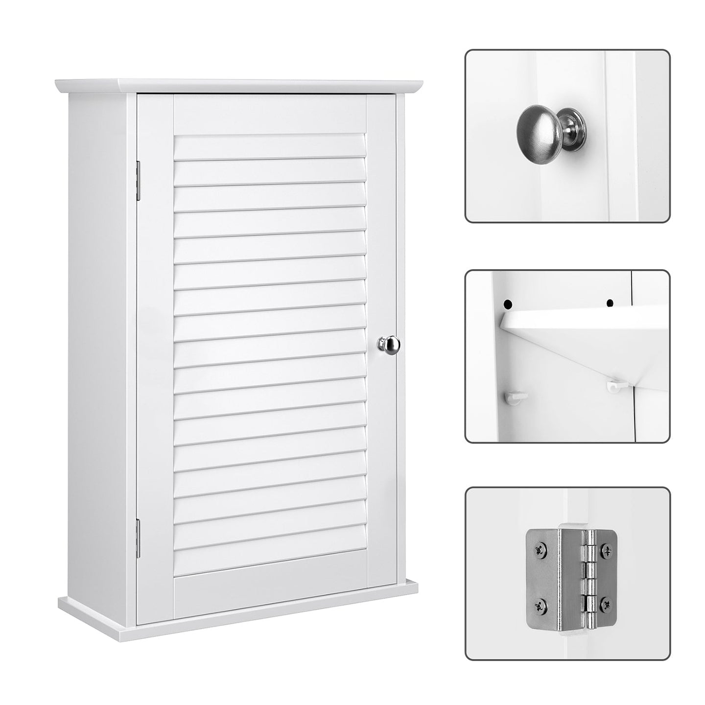Wall Cabinet - White - Wooden
