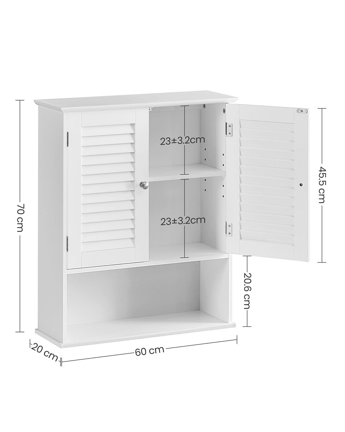 Hanging Bathroom Storage Cabinet - White - Wooden