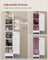 Slim Bathroom Storage Cabinet - Wood - White - Freestanding with Adjustable Shelves