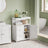 Freestanding Bathroom Floor Cabinet - Wood - White - 3-Drawer Storage Unit with Adjustable Shelf