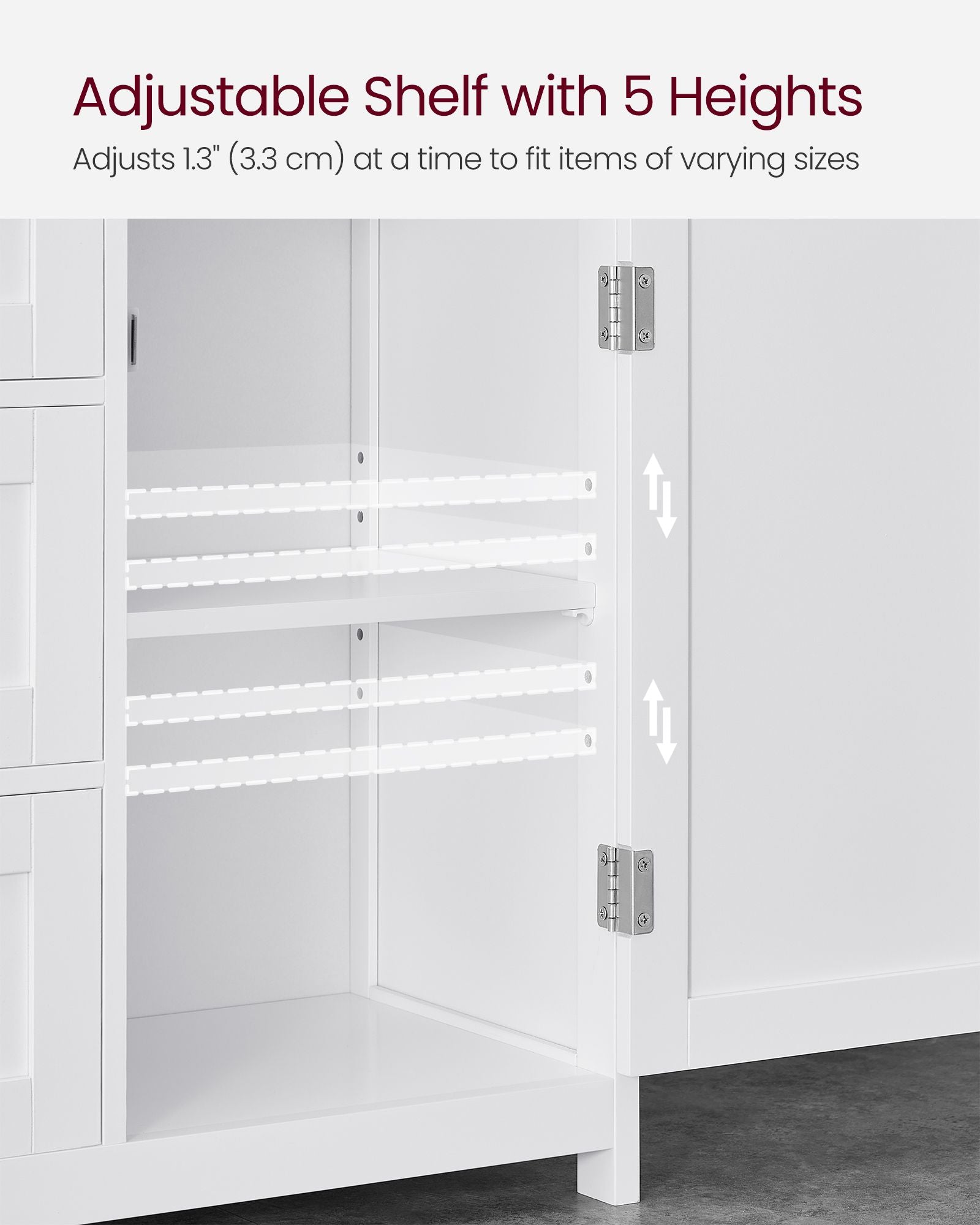 Bathroom Storage Cabinet - Wood - White - Freestanding with 3 Drawers and Adjustable Shelf