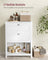 Freestanding Bathroom Cabinet - Wood - White - 2 Drawers with Adjustable Dividers and Baskets