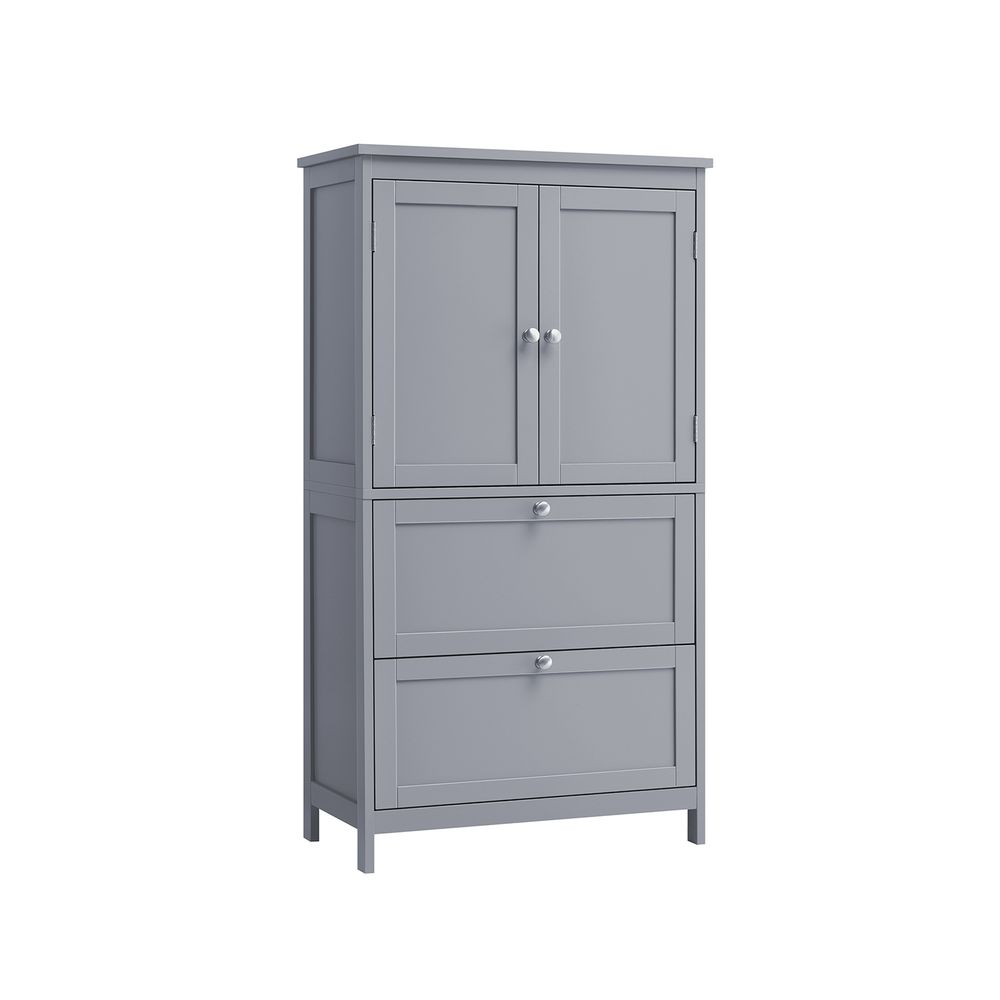 Freestanding Storage Cupboard - Wood - White - 2 Drawers