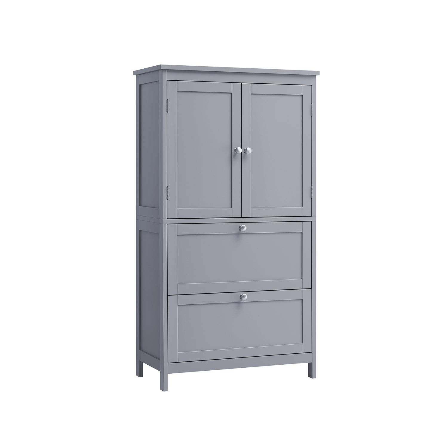 Bathroom Storage Cabinet - Wood - Dove Grey - Freestanding with Adjustable Shelf and 2 Drawers