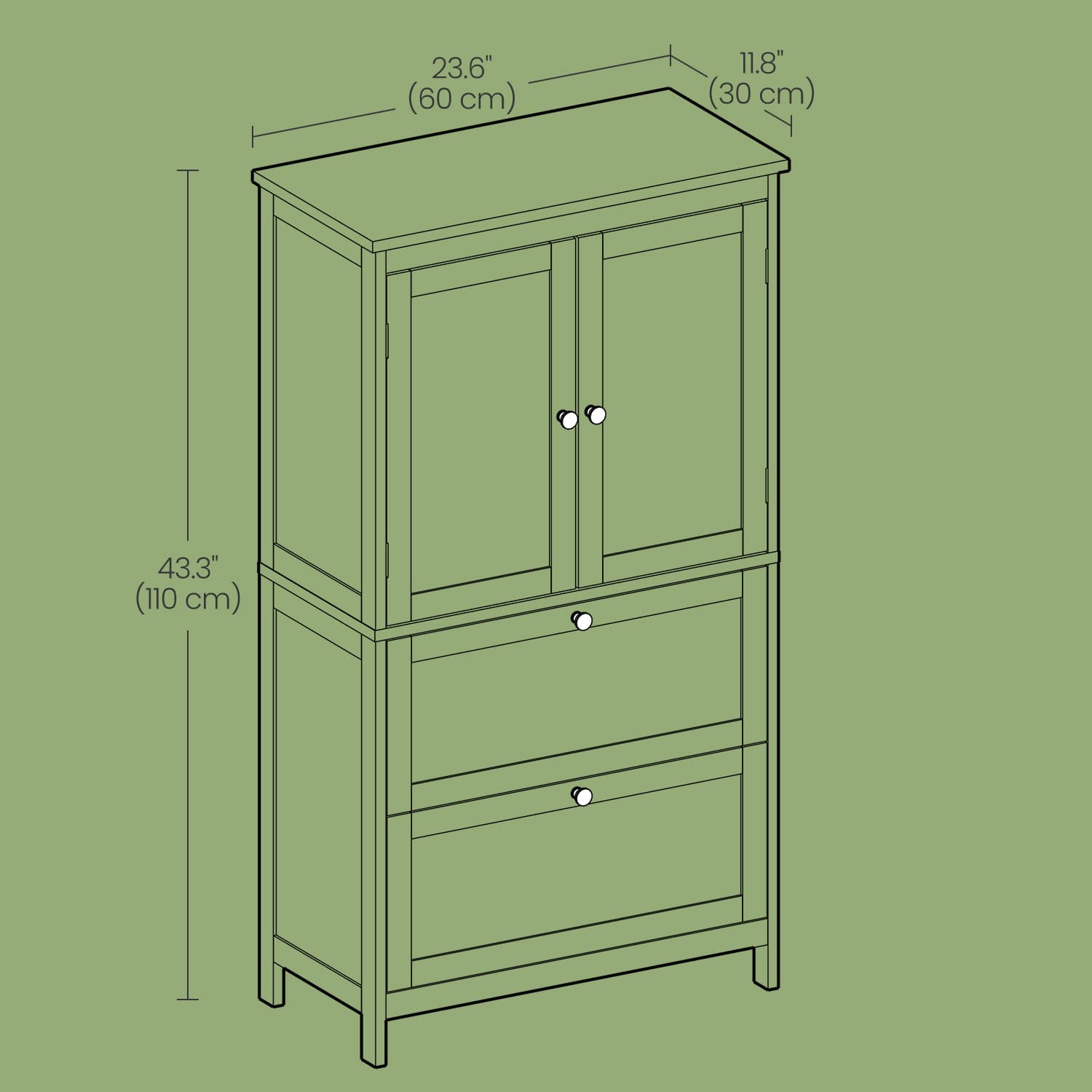 Freestanding Bathroom Storage Cabinet - Wood - White - 2 Drawers
