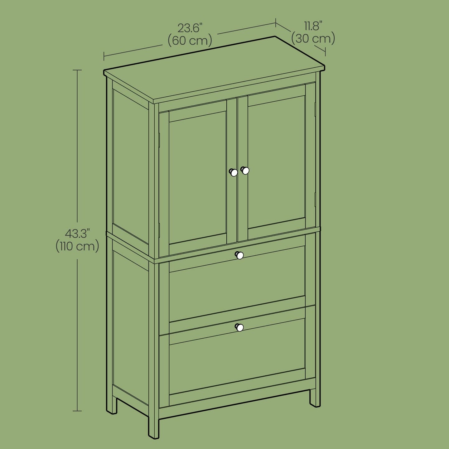 Freestanding Bathroom Storage Cabinet - Wood - White - 2 Drawers