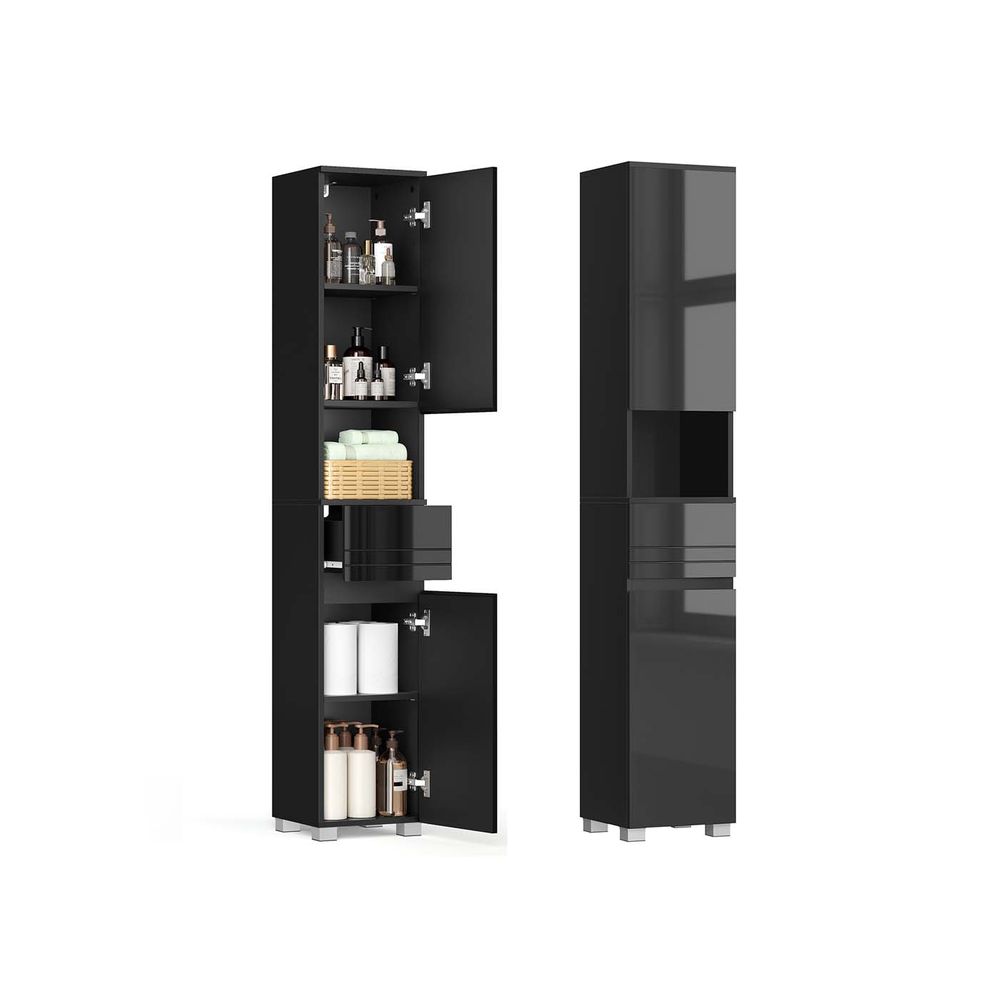 Tall Bathroom Cabinet - Wood - White