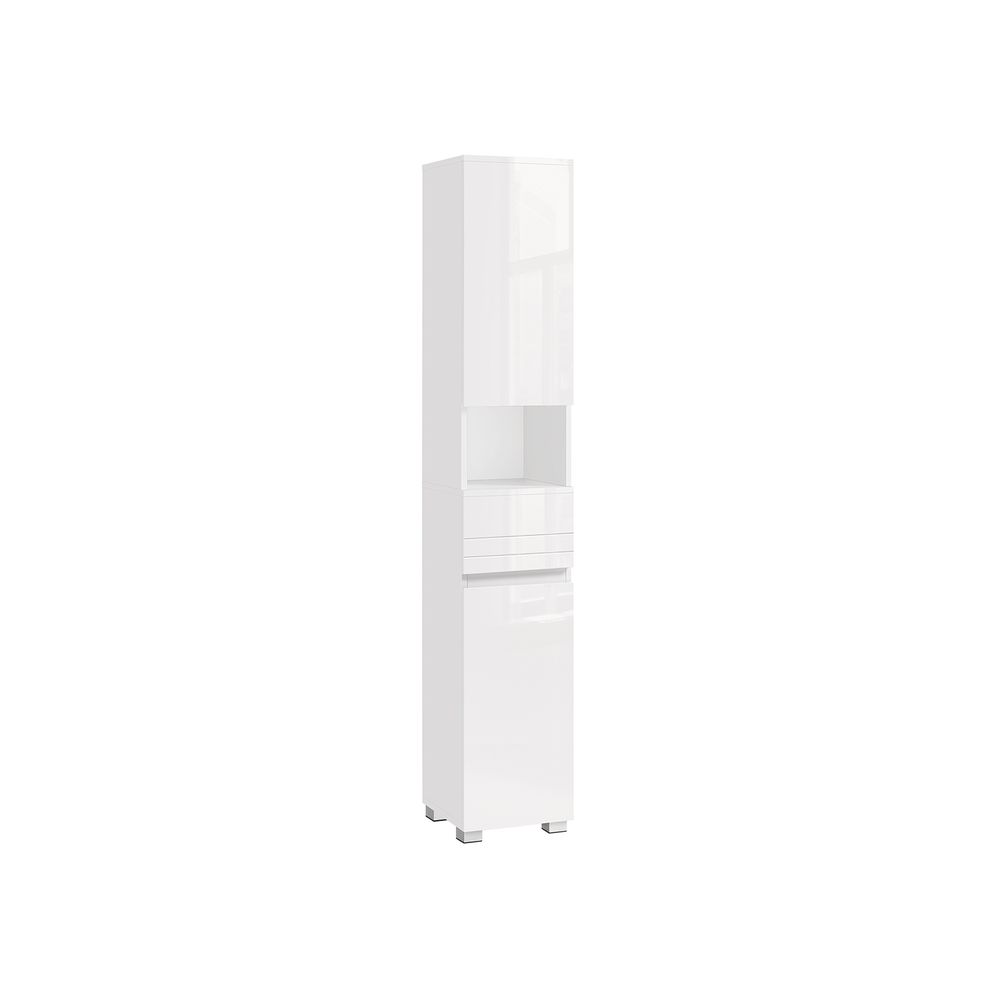 Tall Bathroom Cabinet - Wood - White