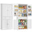 Tall Kitchen Pantry Cupboard - 76L - MDF - Adjustable Storage Shelves