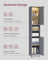 Tall Bathroom Cabinet - Wood - Dove Grey - Slim Design with Adjustable Shelves and Lights