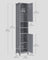 Tall Bathroom Cabinet - Wood - Dove Grey - Slim Design with Adjustable Shelves and Lights