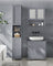 Tall Bathroom Cabinet - Wood - Dove Grey - Slim Design with Adjustable Shelves and Lights
