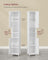 Slim Bathroom Cabinet - Wood - Cloud White - Freestanding with Adjustable Shelves and Open Compartments