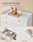 Bathroom Cabinet - Engineered Wood - Cloud White - Includes Removable Laundry Baskets and Drawers