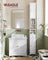 Freestanding Bathroom Cabinet - Engineered Wood - Cloud White - Slim Design with Adjustable Shelves and Drawer