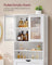 Freestanding Storage Cabinet - Engineered Wood - Cloud White - Adjustable Shelves and Drawer