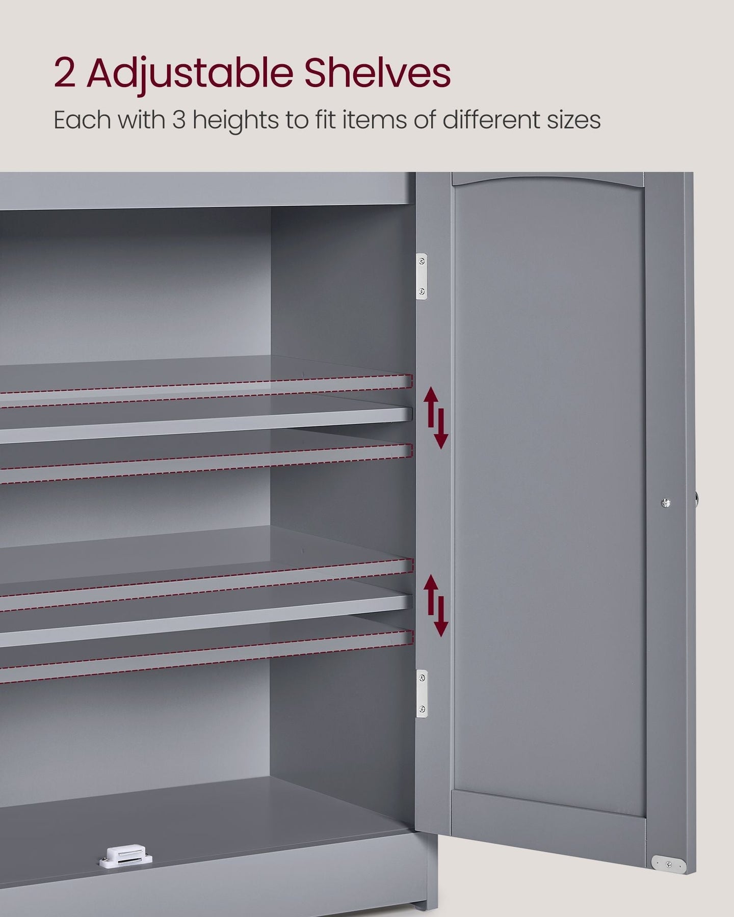 Bathroom Cabinet - Engineered Wood - Dove Grey - 2 Doors