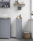 Freestanding Bathroom Cabinet - Wood - White - Slim Design with Slide Out Drawers