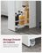 Slim Bathroom Storage Unit - Wood - White - Freestanding with Slide-Out Drawers for Small Spaces