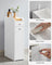 Slim Bathroom Storage Unit - Wood - White - Freestanding with Slide-Out Drawers for Small Spaces