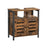Under Sink Cabinet - Steel - Rustic Brown and Black - Louvered Doors and Adjustable Shelf