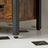 Under Sink Cabinet - Steel - Rustic Brown and Black - Louvered Doors and Adjustable Shelf