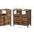 Under Sink Cabinet - Steel - Rustic Brown and Black - Louvered Doors and Adjustable Shelf