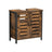 Under Sink Cabinet - Steel Frame - Rustic Brown and Black - Adjustable Shelf with Louvered Doors