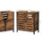 Under Sink Cabinet - Steel Frame - Rustic Brown and Black - Adjustable Shelf with Louvered Doors