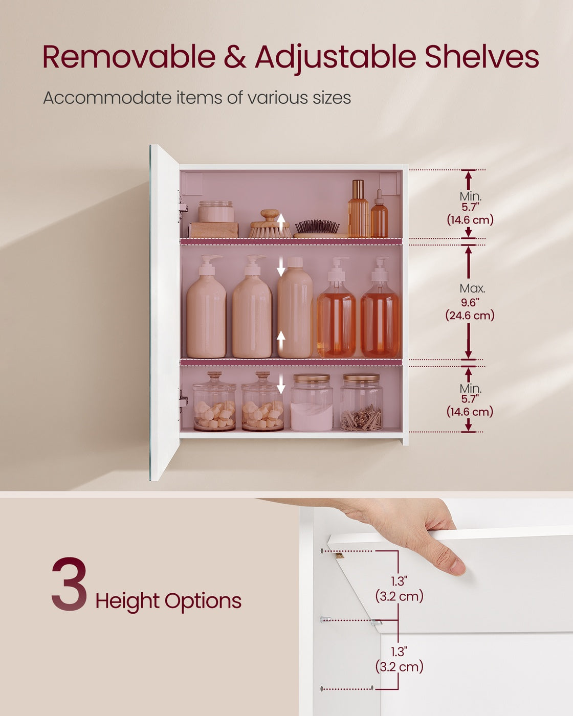 Wall Cabinet - Wood and Glass - White