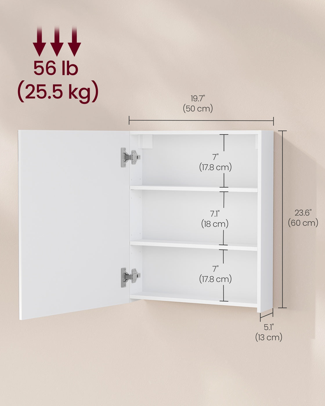 Wall Cabinet - Wood and Glass - White