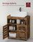 Bathroom Vanity Unit - Engineered Wood - Rustic Brown - Adjustable Shelf with Louvered Doors