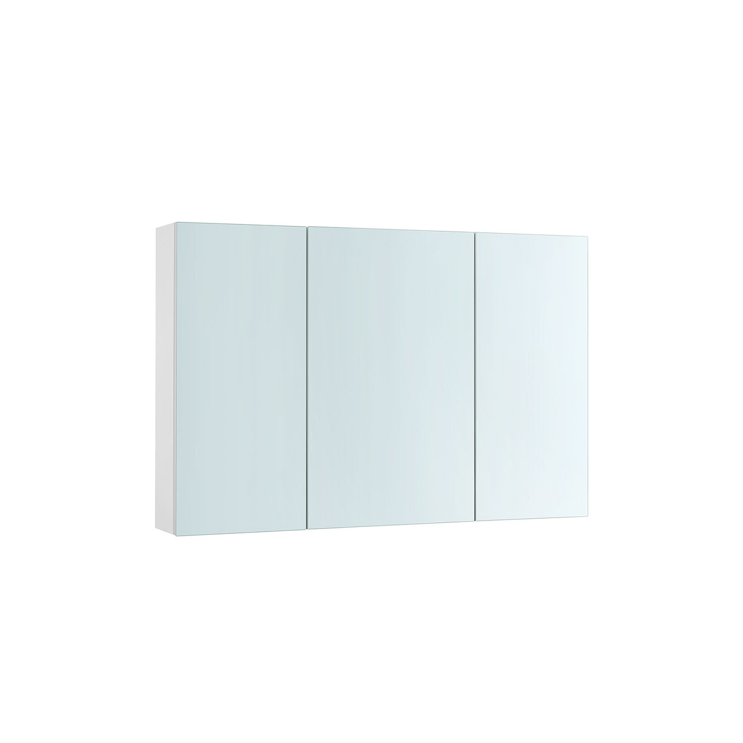 Wall Cabinet - MDF - White - 3-Door with Mirror and Adjustable Shelf