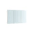 Wall Cabinet - MDF - White - 3-Door with Mirror and Adjustable Shelf