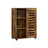 Floor Standing Cabinet - Wood - Rustic Brown - 3 Compartments and 2 Adjustable Shelves