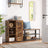 Floor Standing Cabinet - Wood - Rustic Brown - 3 Compartments and 2 Adjustable Shelves