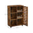 Floor Standing Cabinet - Wood - Rustic Brown - 3 Compartments and 2 Adjustable Shelves