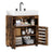 Under Sink Cabinet Rustic Brown without Pedestals - Wood - Rustic Brown