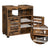 Under Sink Cabinet - Engineered Wood - Rustic Brown - with 2 Louvered Doors and Adjustable Shelf