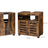 Under Sink Cabinet - Engineered Wood - Rustic Brown - with 2 Louvered Doors and Adjustable Shelf