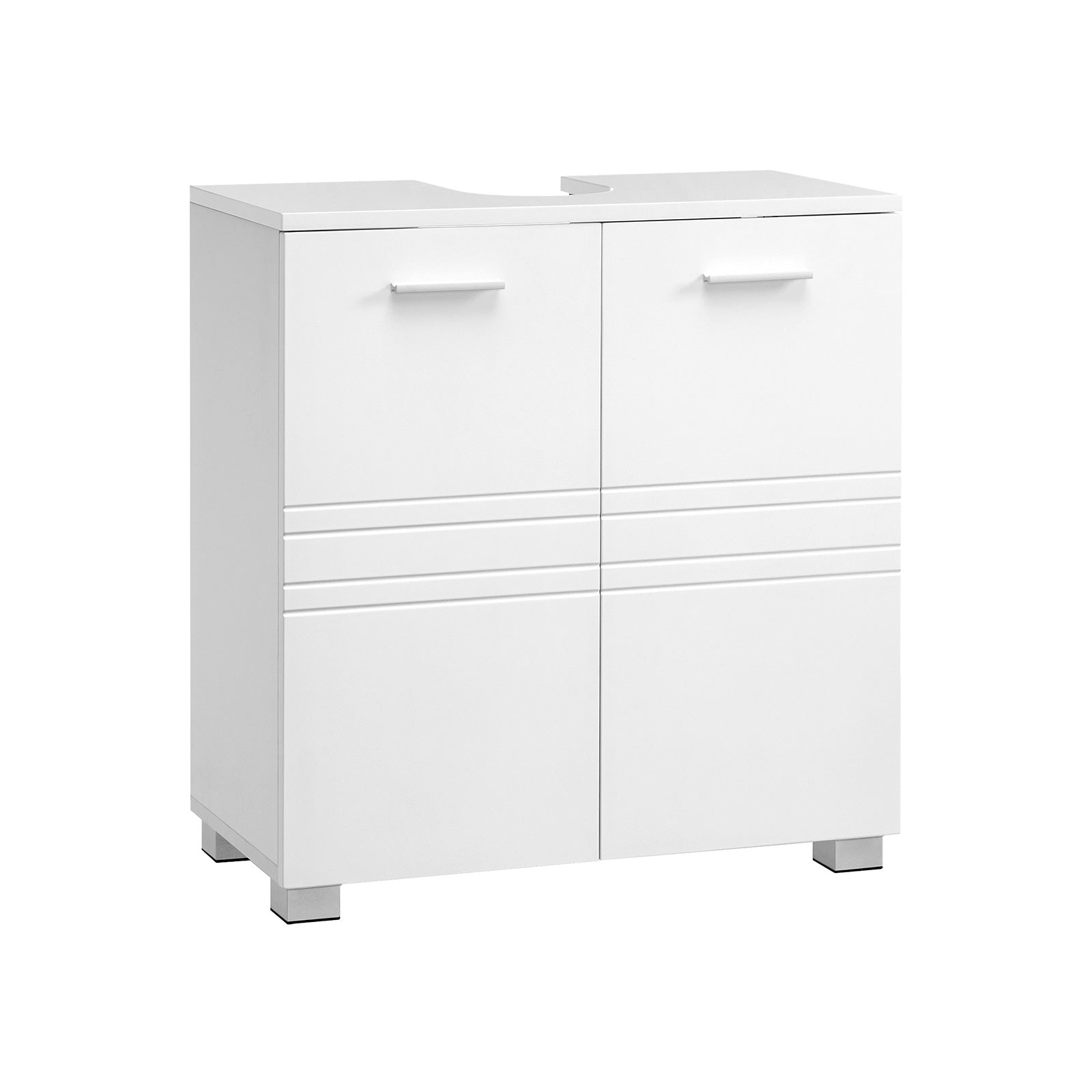 Under Sink Storage Cabinet - MDF - White - Adjustable Shelf and Two Doors