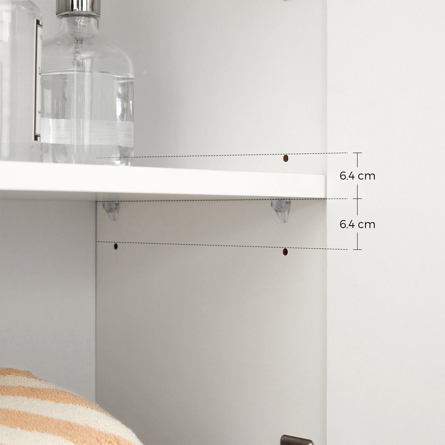 Under Sink Storage Cabinet - MDF - White - Adjustable Shelf and Two Doors