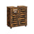 Under Sink Bathroom Cabinet - Wood - Rustic Brown - Adjustable Shelf and 2 Louvred Doors