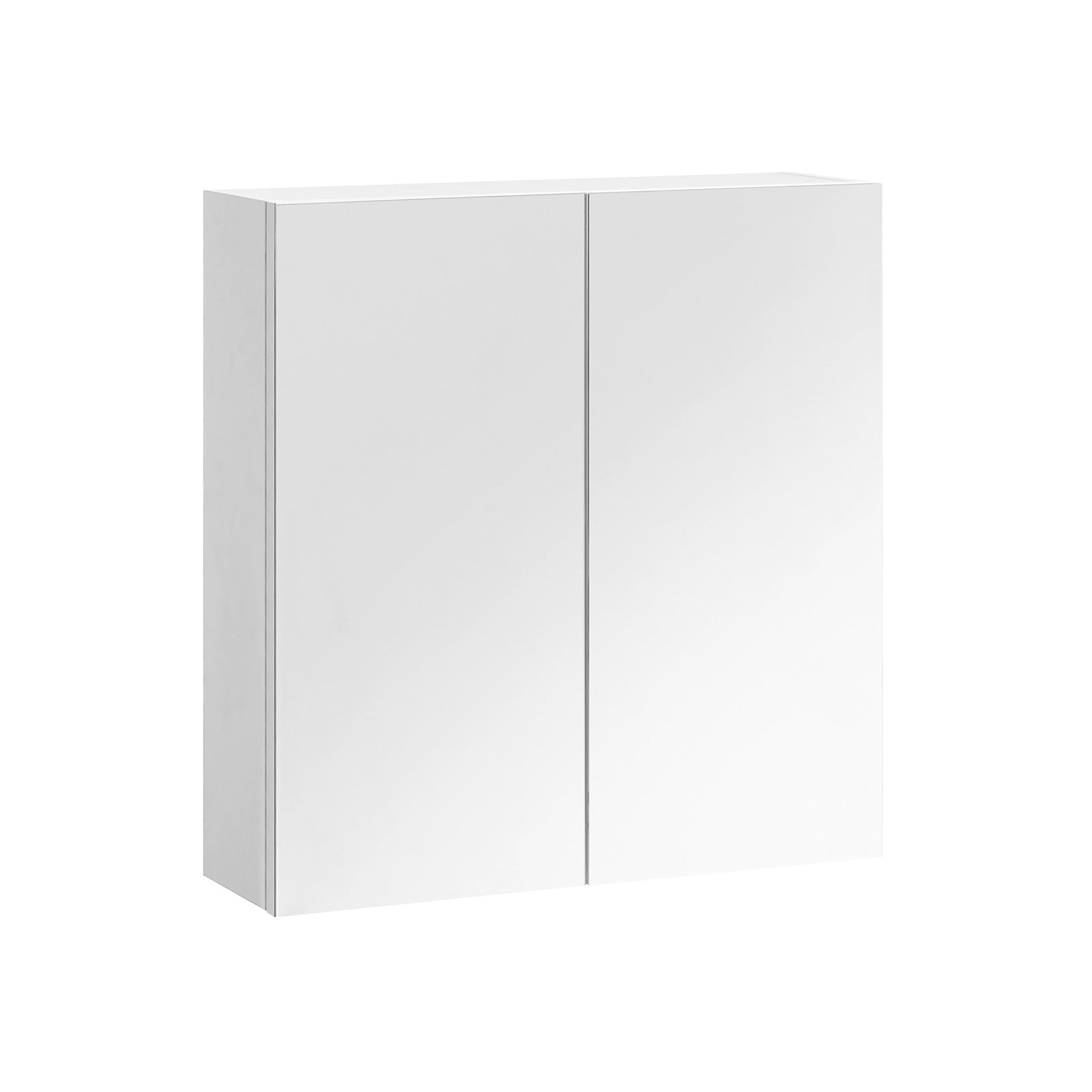 Wall-Mounted Bathroom Cabinet - Wood - White - Adjustable Shelf with Mirror and Dual Doors