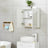Wall-Mounted Bathroom Cabinet - Wood - White - Adjustable Shelf with Mirror and Dual Doors