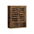 Wall-Mounted Storage Cabinet - Wood - Rustic Brown - Adjustable Shelf and Double Shutter Doors