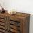 Wall-Mounted Storage Cabinet - Wood - Rustic Brown - Adjustable Shelf and Double Shutter Doors